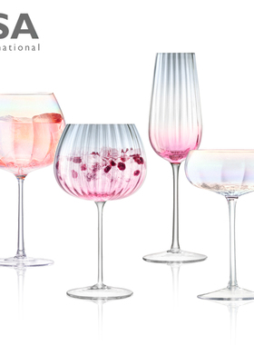 英国进口LSA 手工红酒杯高脚杯子水杯 香槟杯 渐变珍珠色葡萄酒杯