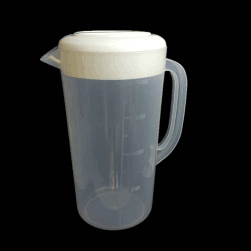 加厚塑料量杯子家用塑料杯带盖子水杯耐高温食品级2000ml带盖