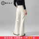 版 春季 型超好看 裤 四面弹米白色微喇牛仔裤 子喇叭裤 女2026新款