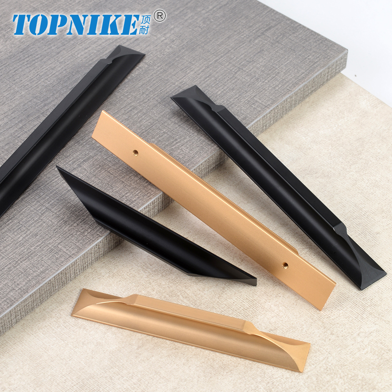 顶耐抽屉拉手厨房橱柜衣柜门把手平移推拉门浴室柜手柄黑色铝合金