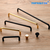 顶耐衣柜门把手柜子橱柜拉手抽屉双弯手把金色黑色托盘铝合金手柄