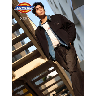 Dickies帝酷适外套秋冬老爹风水洗重磅牛仔底特律IKE夹克外套