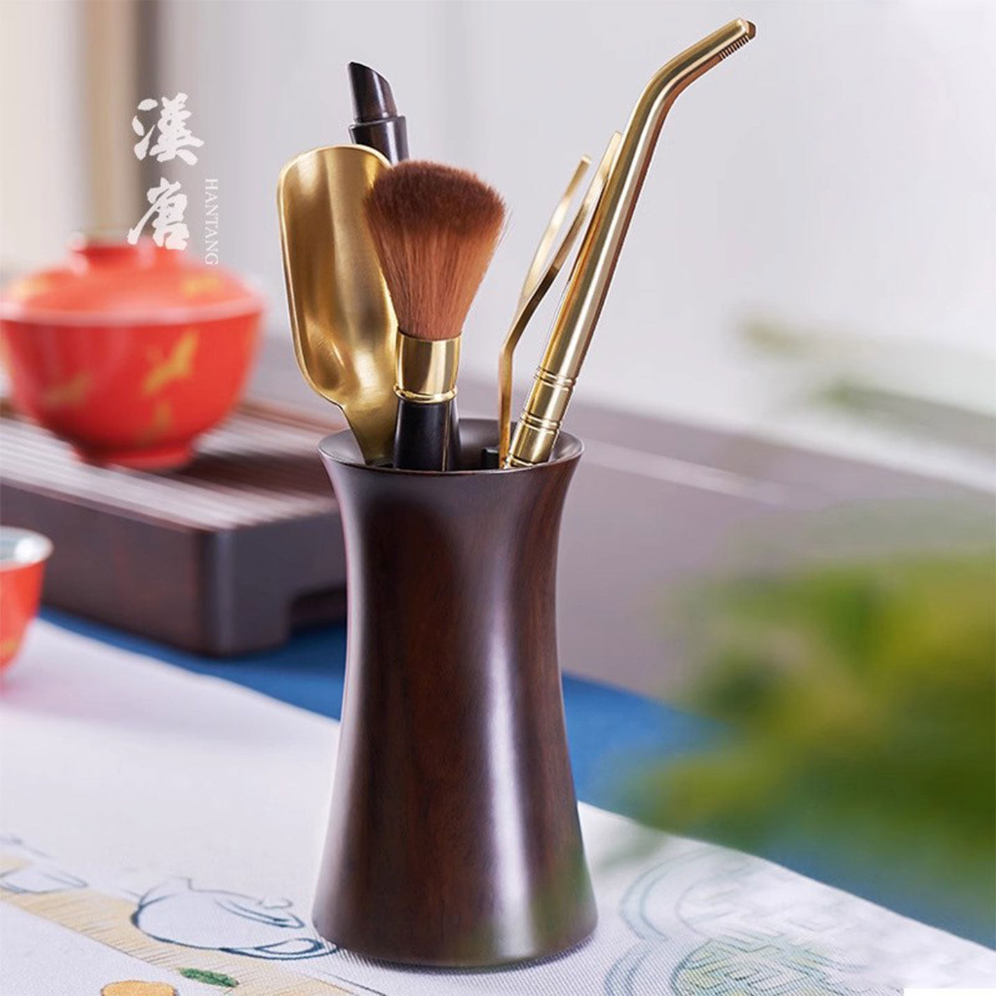 汉唐实木功夫茶道六君子茶具配件图片