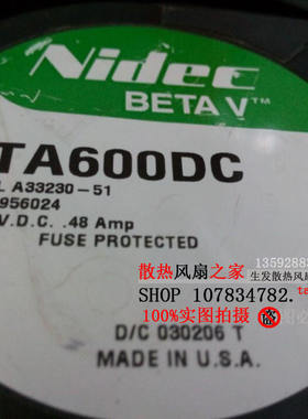 原装Nidec尼迪克 TA600DC A33230-51 48V 48Amp UPS电源风扇