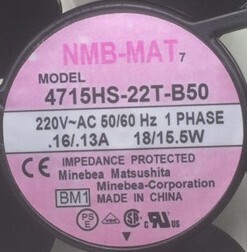 4715HS-22T-B50 -BM0 220V 18/15.5W原装NMB 120*120*38 铝框风扇