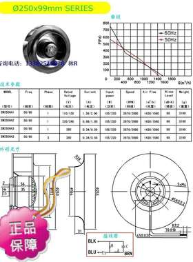SW250HA2全新原装台湾三巨AC220V250*99 离心外转子散热风机风扇