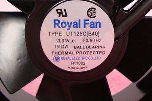 全新日本Royal Fan UT125C[B40] 12038 200V 15/14W 全金属 风扇