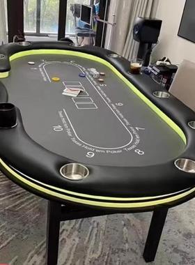 专业德州扑克桌比赛棋牌室专用可定制德州扑克筹码桌折叠桌面布垫