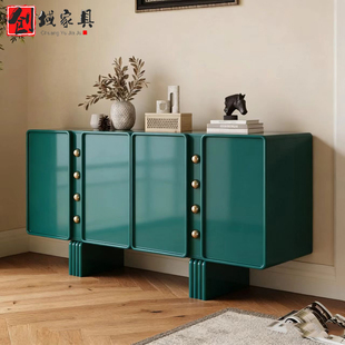 意式轻奢烤漆餐边柜入户隔断鞋柜高端玄关柜实木储藏柜