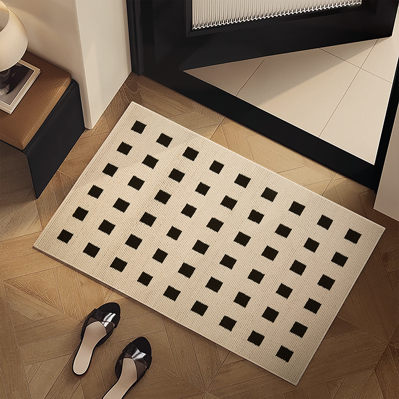 奶油风入户门地垫高级感家用玄关脚垫门口地毯卧室书房进户门垫子