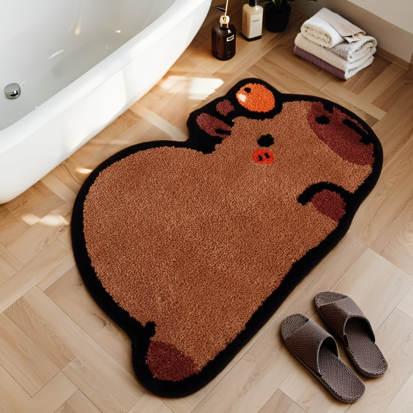 可爱植绒地毯卧室床边毯家用进门脚垫卡通ins风浴室吸水毛绒地垫
