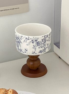法式青花高脚碗香薰杯