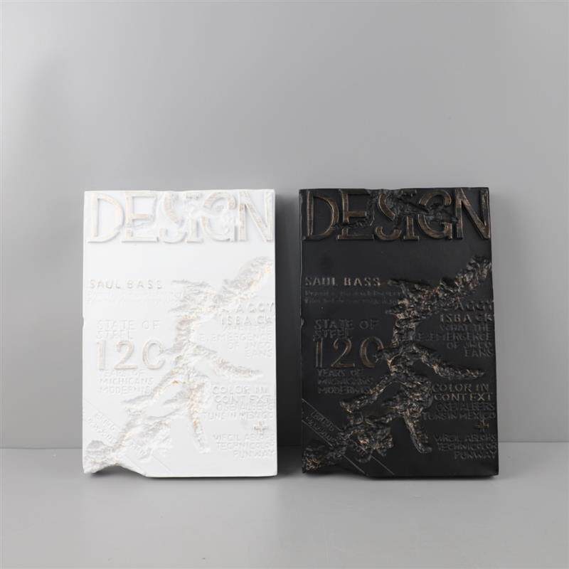 欧式轻奢复古树脂浮雕仿真书本摆件客厅卧室玄关样板房家居装饰品