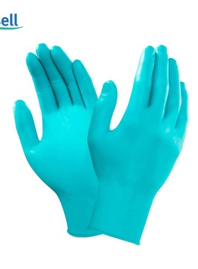 Ansell安思尔一次性绿色丁腈手套橡胶乳胶工作化工劳保手套