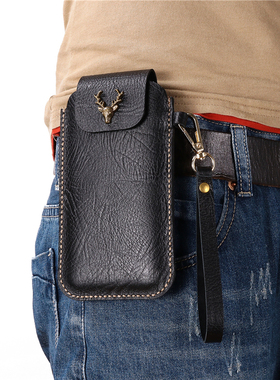 适用三星Galaxy Z Fold4真皮套fold3保护套fond2手机袋挂腰包男士