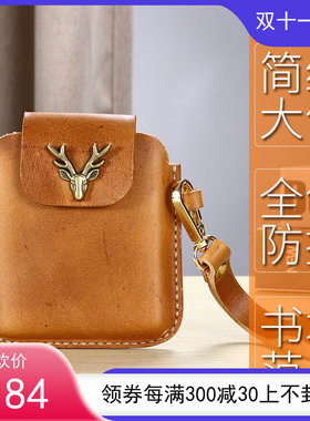 适用新款简约motorol Razr 5G刀锋折叠屏手机套真牛皮腰挂包纯色