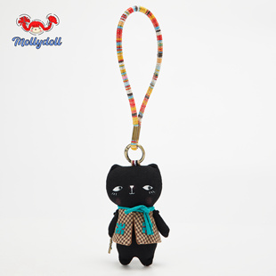 Mollydoll手工娃娃玩偶包包挂件生日新年礼物小猫钥匙扣毛绒玩具