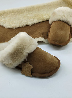 2025新款男女羊毛拖鞋加厚纯澳洲绵羊皮毛一体防滑底冬保暖大码拖