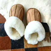2025春秋冬羊毛拖鞋 男女羊皮毛一体小块包头防滑保暖不臭真毛大码