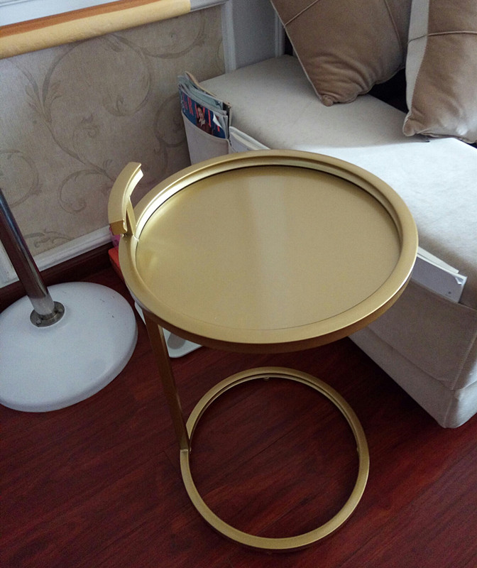 北欧金色边桌铁艺角几小户型茶几简约现代金属圆桌沙发边角几新品