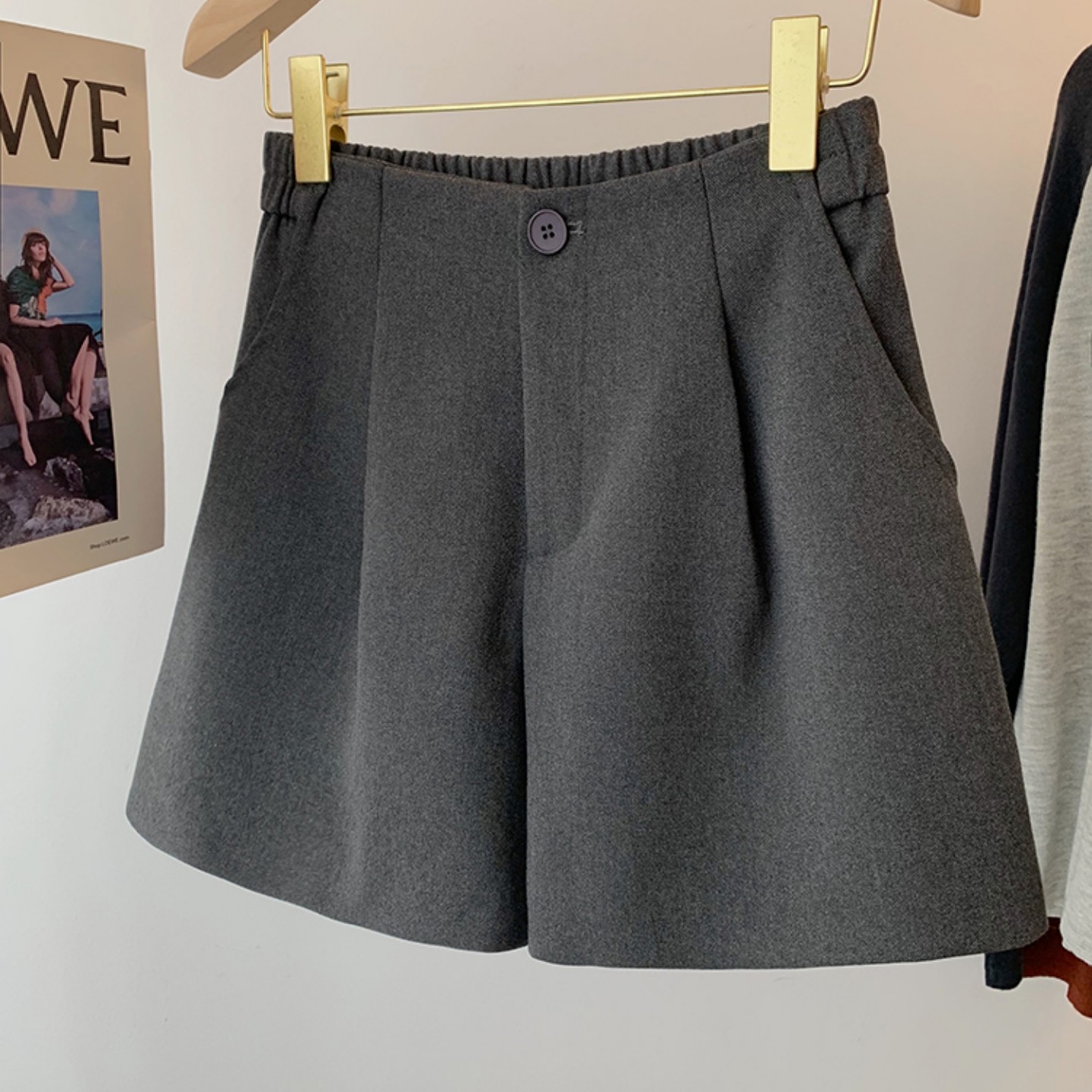 毛呢短裤女秋冬大码胖mm显瘦高腰呢子百搭靴裤外穿打底a字阔腿裤,女装/女士精品,大码裤装,淘宝优惠券,粉丝福利购,淘宝优惠卷