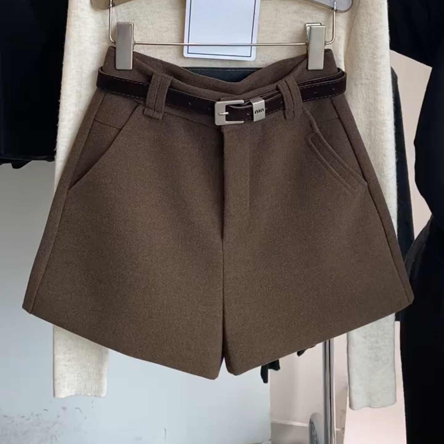 美拉德咖色毛呢短裤女秋冬大码高腰显瘦阔腿休闲裤百搭呢子裤靴裤,女装/女士精品,大码裤装,淘宝优惠券,粉丝福利购,淘宝优惠卷