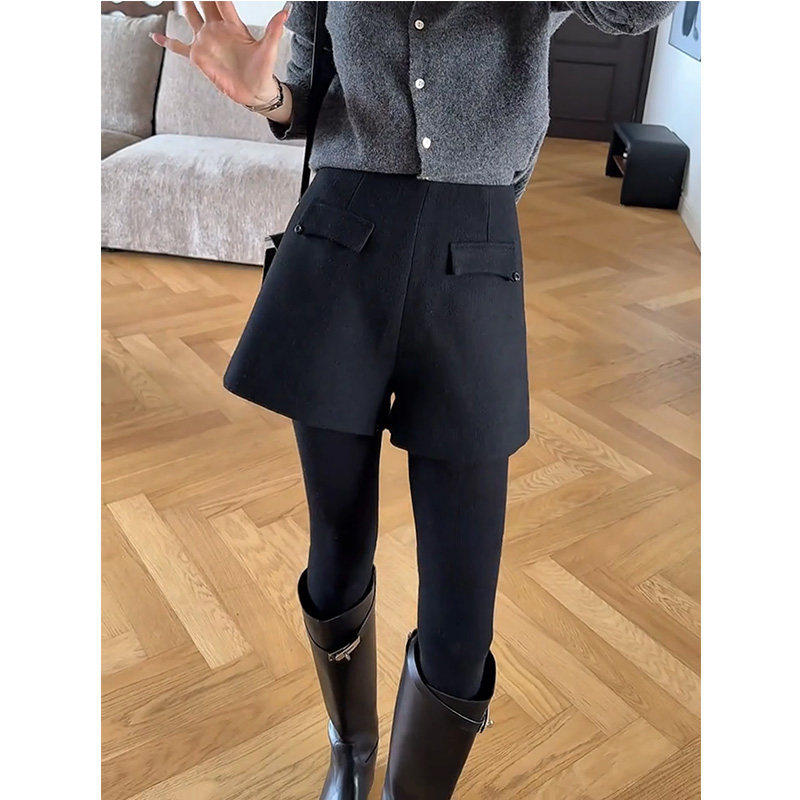 黑色毛呢直筒短裤春秋2026新款胖mm修身显瘦a字阔腿裤外穿靴裤女,女装/女士精品,大码裤装,淘宝优惠券,粉丝福利购,淘宝优惠卷