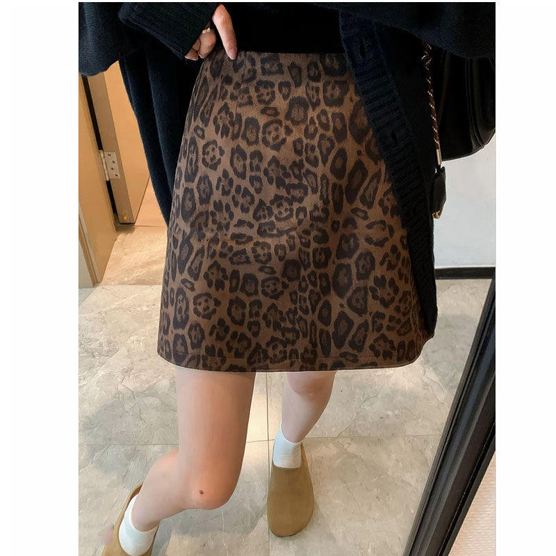 复古豹纹半身裙女秋冬季2026新款时尚显瘦高腰辣妹包臀a字短裙子,女装/女士精品,大码半身裙,淘宝优惠券,粉丝福利购,淘宝优惠卷