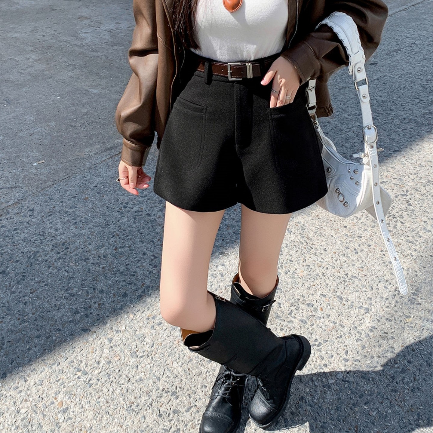 大码胖妹妹咖色毛呢短裤女秋冬新款高腰显瘦外穿a字休闲阔腿靴裤,女装/女士精品,大码裤装,淘宝优惠券,粉丝福利购,淘宝优惠卷