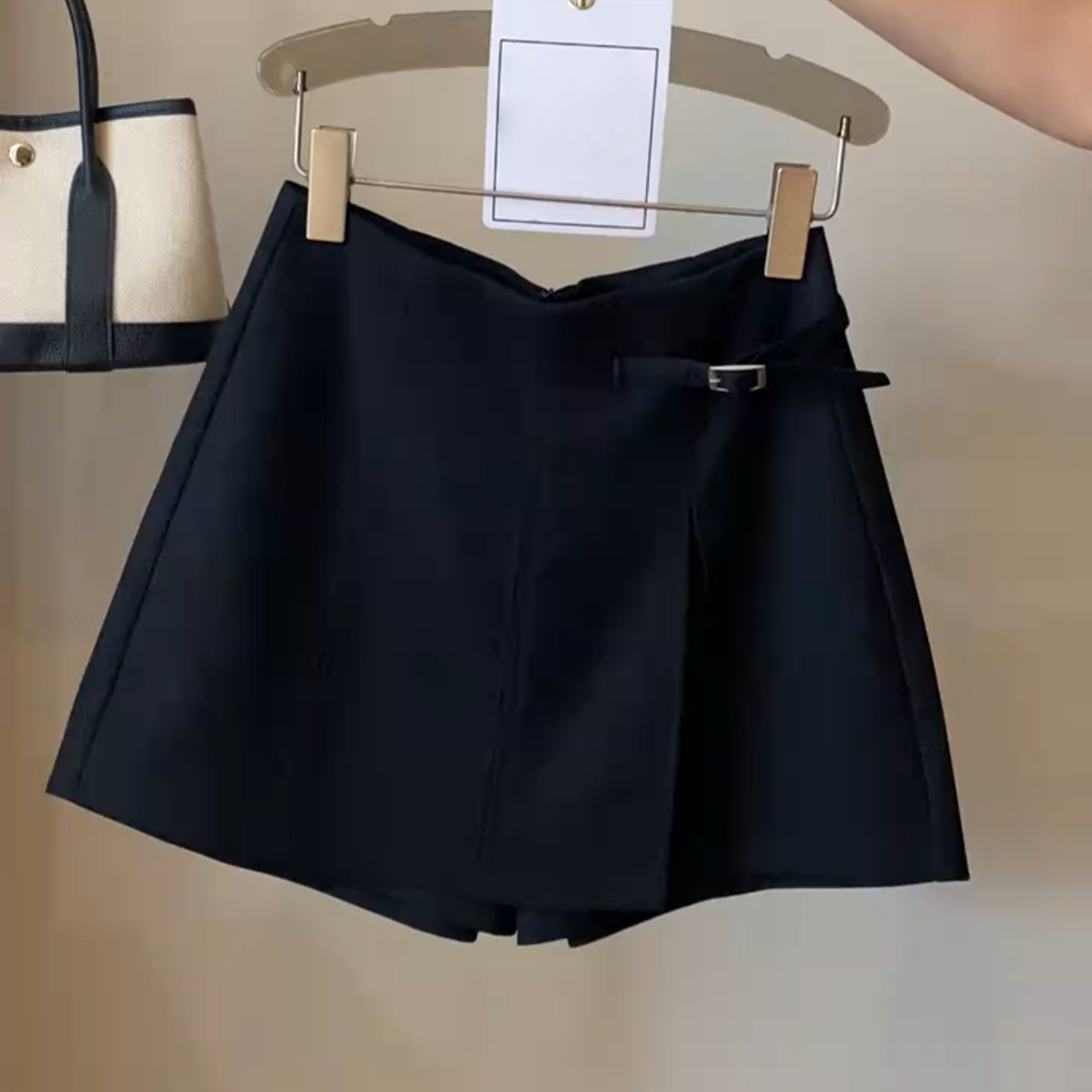 大码韩版高腰西装半身裙女胖mm2025秋季开叉a字短裙防走光裤裙子