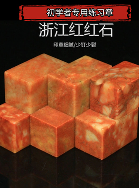 寿山石 金石篆刻印章石料 浙江红石练习章规格章印度石料闲章收藏