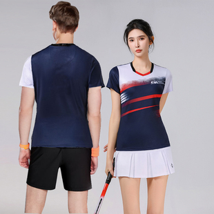羽毛球服套装男女运动上衣速干新透气大码团购定制印字跑步网球服