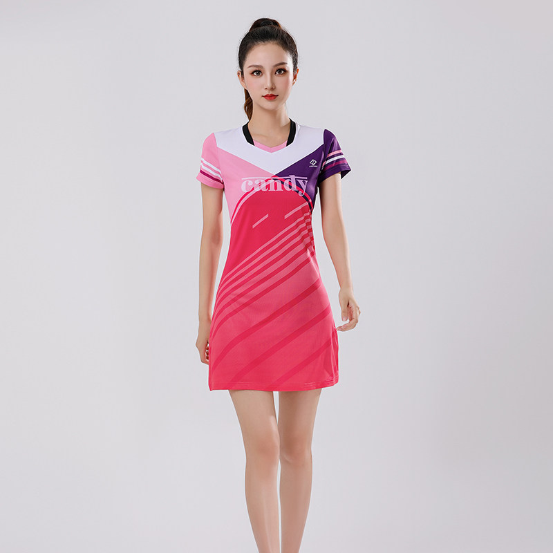 羽毛球服女连衣裙新款速干吸汗透气运动短袖t恤定制团购跑步乒乓,运动/瑜伽/健身/球迷用品,羽毛球上装,淘宝优惠券,粉丝福利购,淘宝优惠卷