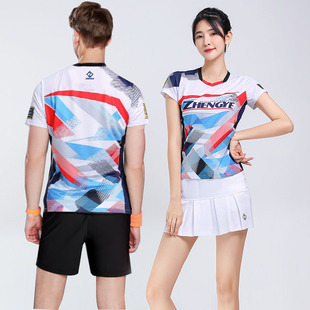 羽毛球服女套装情侣运动上衣男女速干短袖新款大码团购定制乒乓服