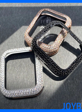 金属镶钻S9保护壳适用Apple iWatch876苹果手表带满钻41mm防摔套