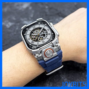 机甲不锈钢Ultra3 2硅胶边框表带适用iWatch苹果手表金属49mm运动