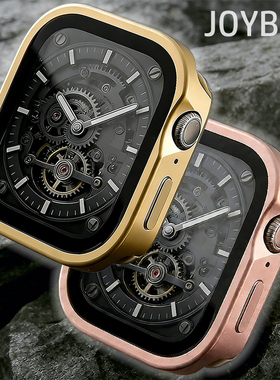 金属S11全包防水一体Ultra保护壳适用iWatch苹果手表46钢化膜49mm