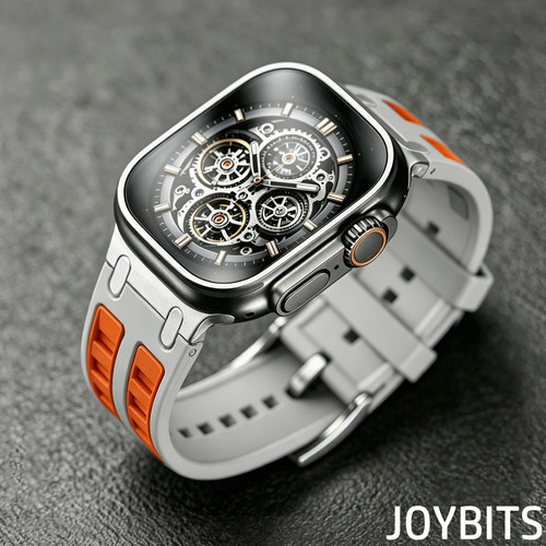 透气舒适运动硅胶Ultra表带适用iWatch苹果手表S11防水46金属49mm