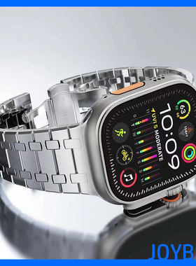 适用于iWatch9改装AP橡树S9不锈钢Ultra钛金属硅胶苹果手表带49mm