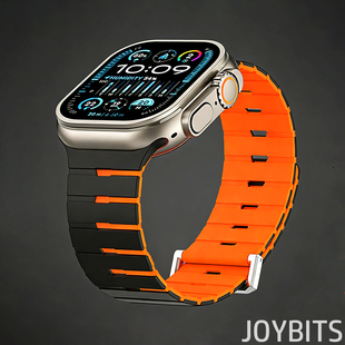 磁吸S11透气硅胶Ultra3运动表带适用iWatch苹果手表金属防水49mm
