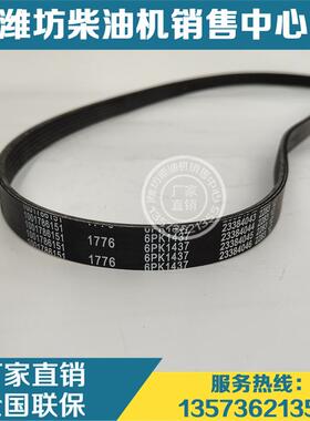 原装张紧轮皮带1001786151多楔带6PK1437潍柴WP13H柴油发动机WP15