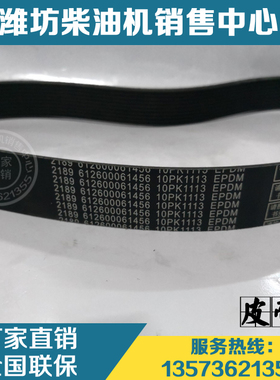 潍柴动力WP10发动机原厂件10PK1113柴油机多楔带612600061456皮带