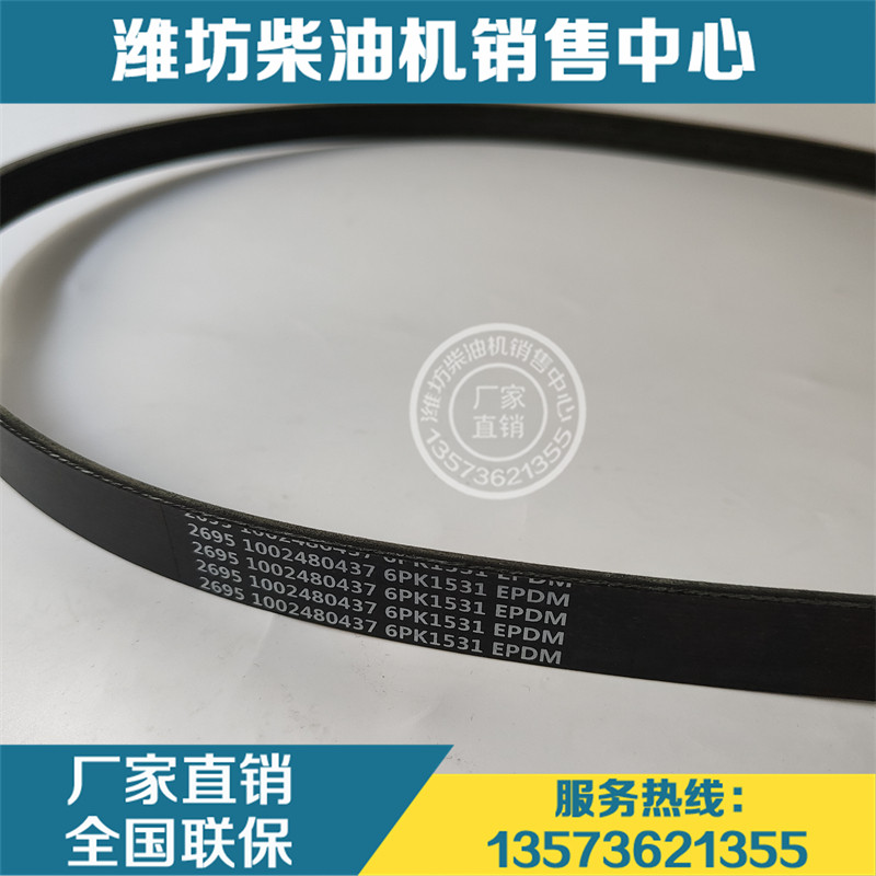 潍柴博杜安发动机多楔带1002480437皮带6pk1531柴油机6m33原厂件