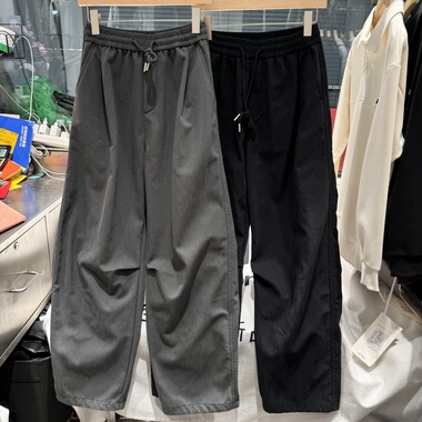 实体店FXB 9005-2美式男士宽松阔腿休闲加绒长裤弯刀裤潮加厚保暖