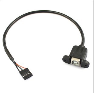 主板5针转USB-B母转接线 带螺丝孔可固定 30cm 主板5Pin转打印口