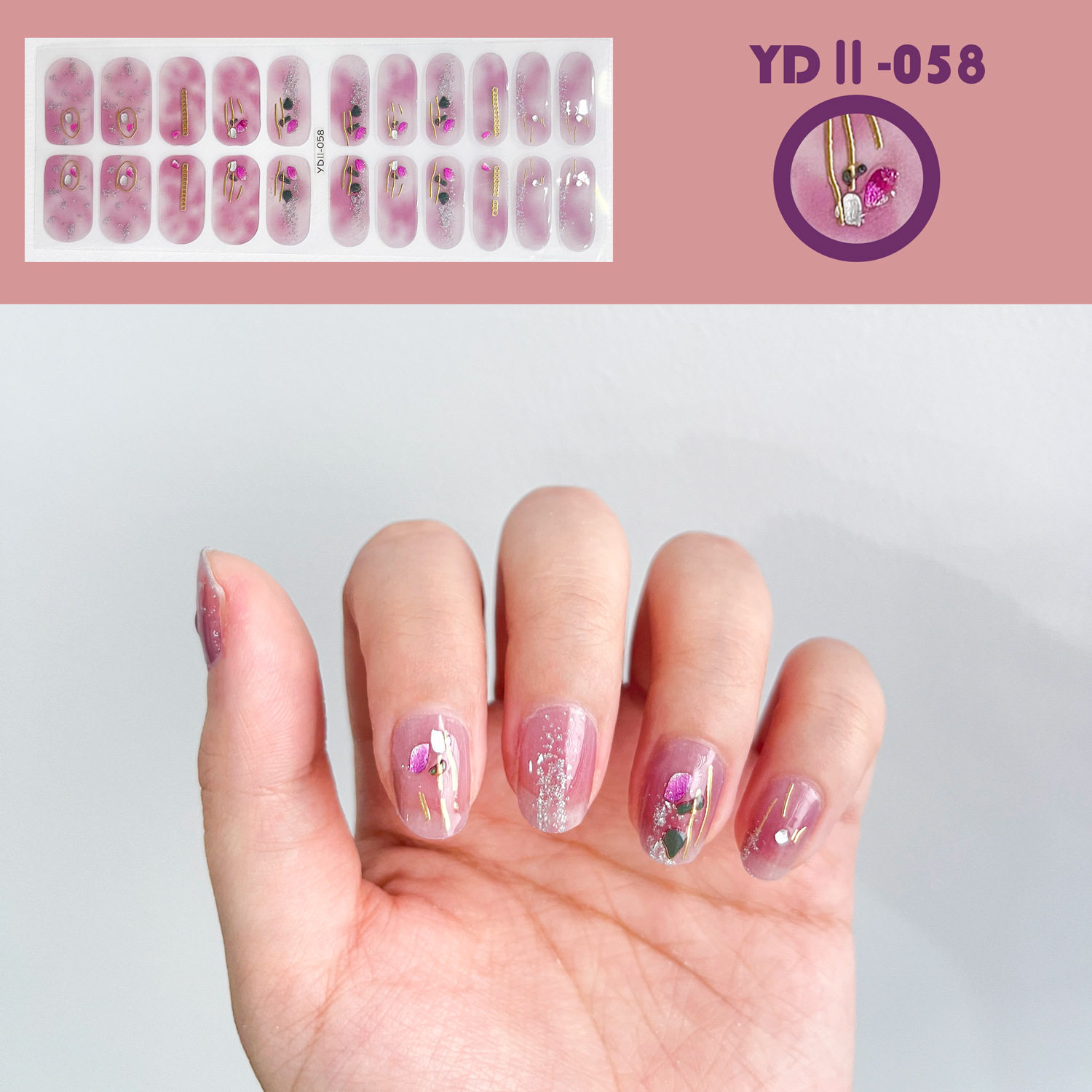 美甲全贴整甲贴纸套色烫金立体金聪半透滴胶钻半透22指免考免照灯,彩妆/香水/美妆工具,美甲工具,淘宝优惠券,粉丝福利购,淘宝优惠卷