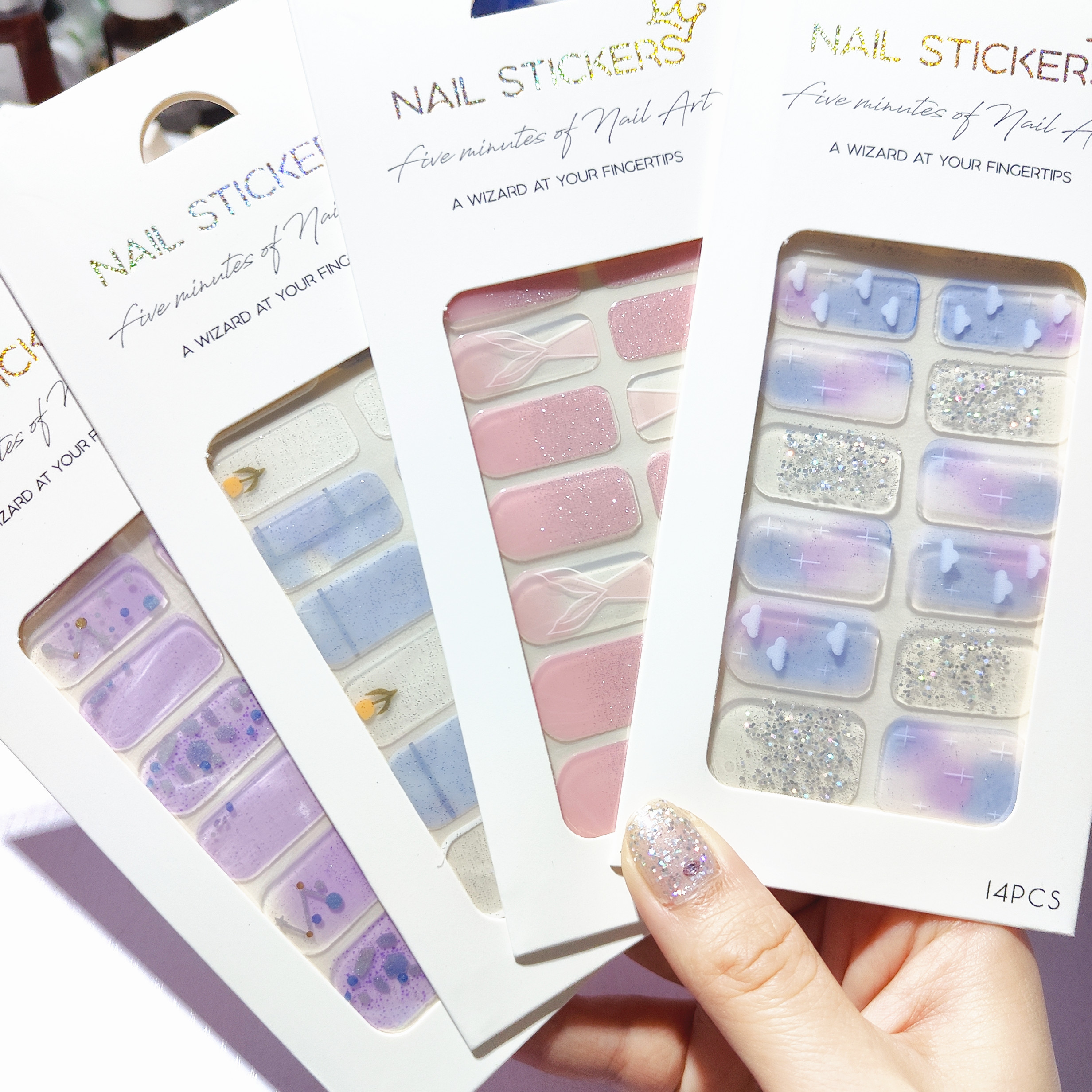 美甲全贴整甲贴软款贴花套色