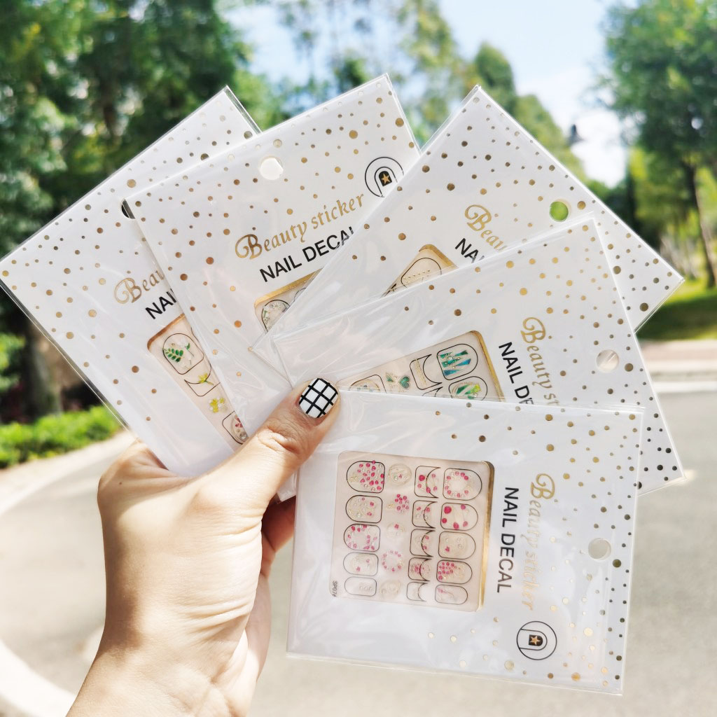 爱心烫金整体泫雅风配件美甲贴纸