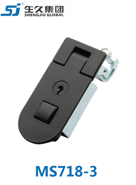 生久柜锁门锁MS718-3黑色搭扣锁拉扣连杆锁机箱锁配电柜锁 拉伸锁
