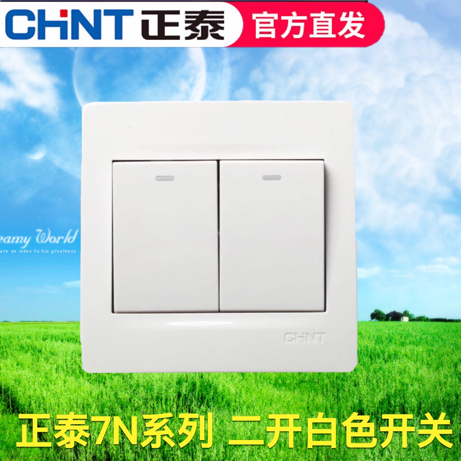 正泰新品开关插座控双